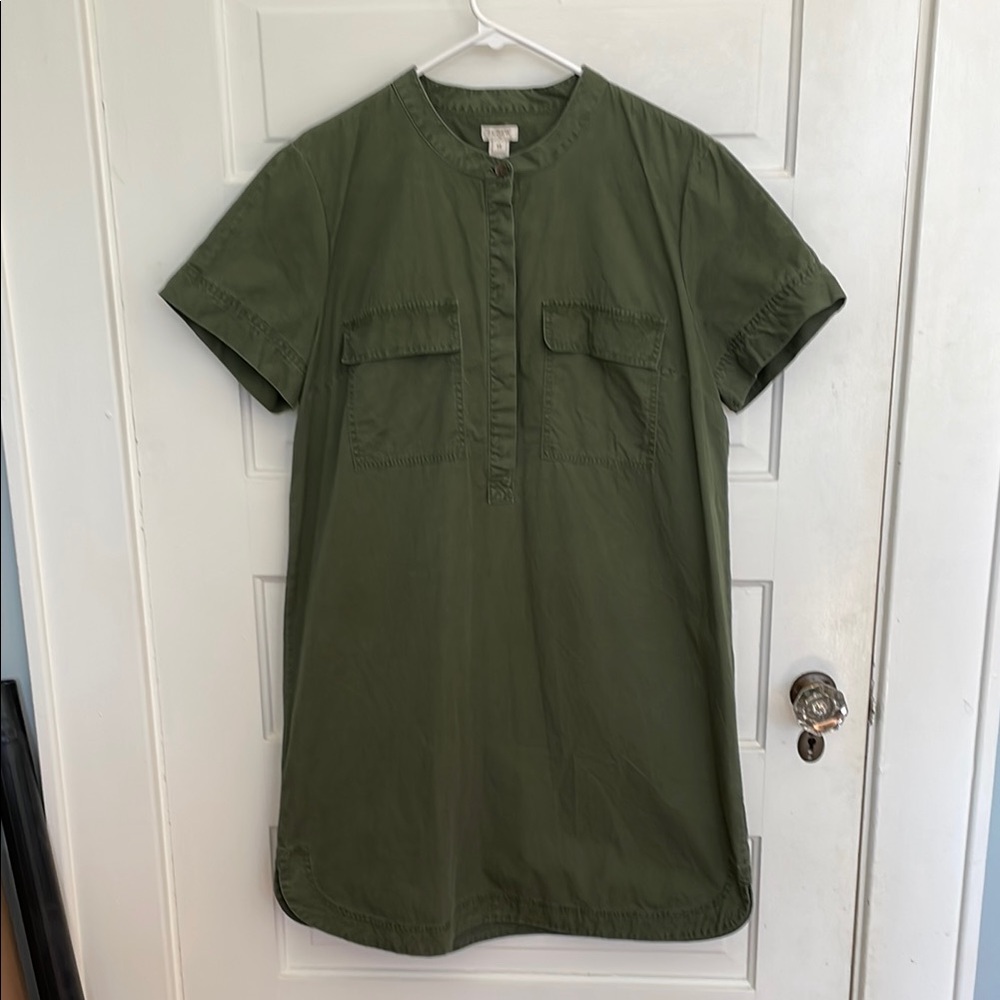 Vintage J Crew army green cotton shift 14